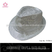 Chapéus de fedora prateada de alta qualidade material de algodão poliéster bonito para homens de alta qualidade decoram